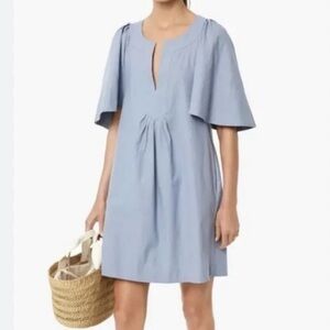 Pomander Place Finley Flutter Sleeve Soft Blue Mini Dress